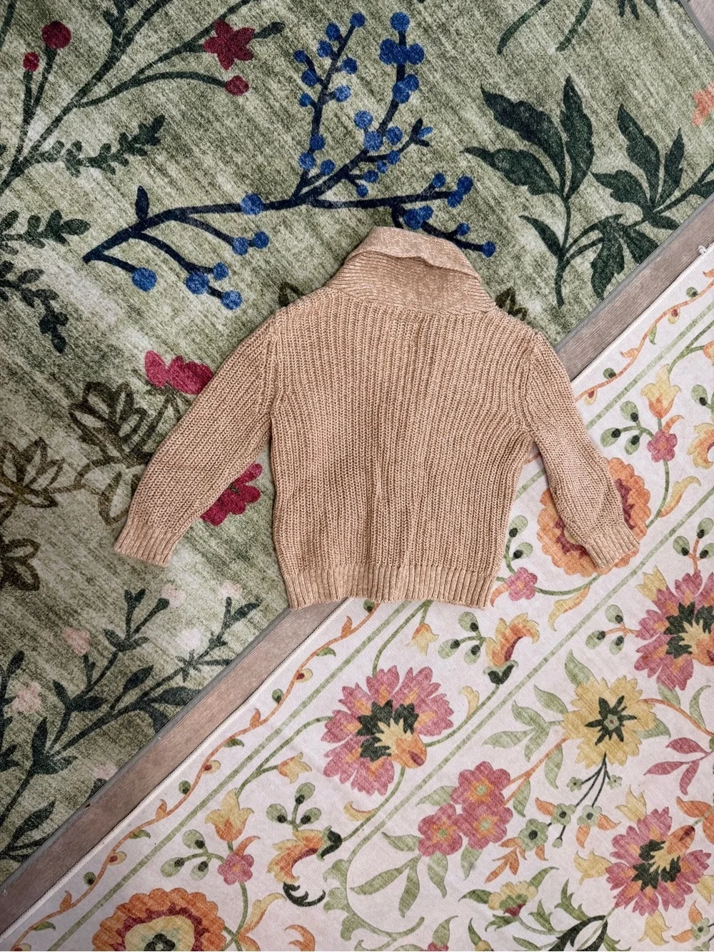 New OshKosh B'gosh Shawl Collar Knit Cardigan in Camel Brown 9 Months Baby Boy